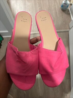 a new day Hot Pink Slide Mules